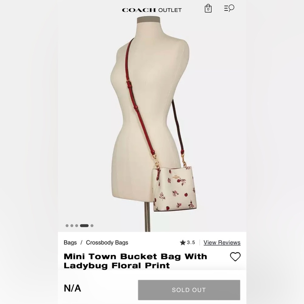 โฃ๏ธSOLD - Coach Mini Town Bucket Bag with Ladybug Floral Print - Picture 11 of 11